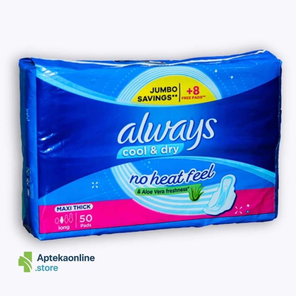 Always Cool & Dry Maxi Thick Long 50 Pads