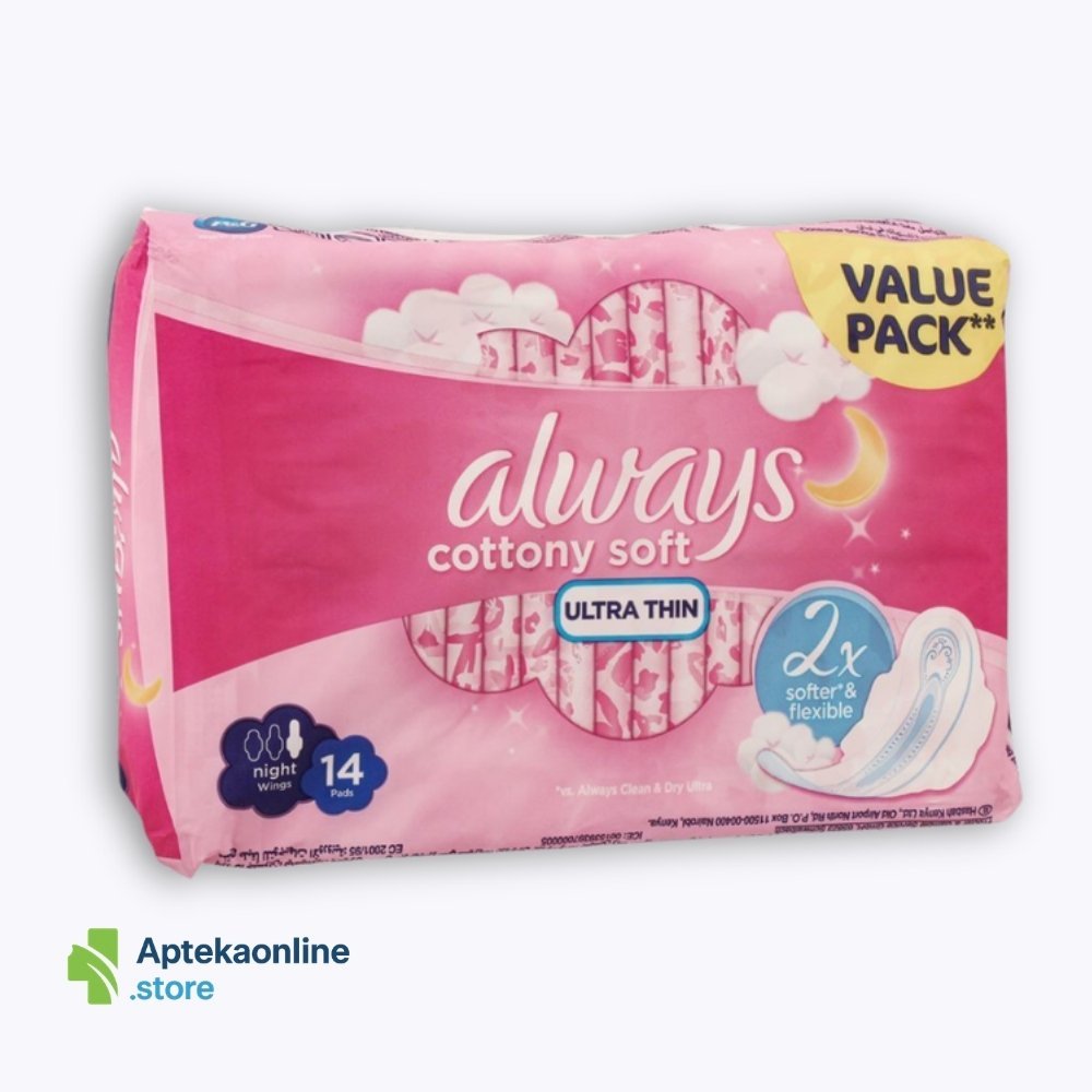 Always Cotton Soft Ultra Thin Night Wings 14 Pads